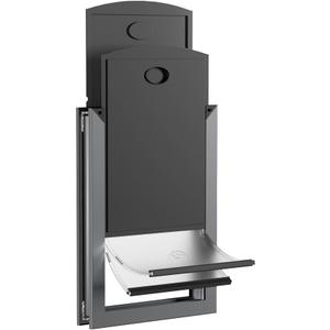 Aluminum XL Dog Door for Door, Extra Large Dog Door with 2 Magnetic Flaps, Sliding Lock Panels Included, Pet Door for Dogs up to 220lbs (Gray)