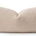 MIULEE Textured Boucle Throw Pillow Cover Neutral Accent Solid Lumbar Pillow Case Decorative Soft Pack of 1 Couch Cushion Chair Sofa Bedroom Livingroom Home Decor,36x14 Inch