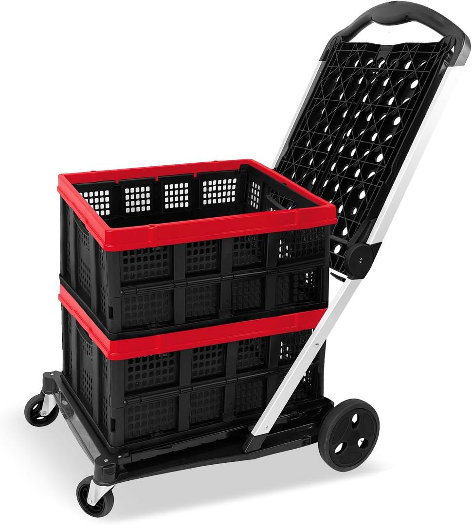 Collapsible Shopping Carts with Crates for Groceries