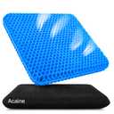Acaine Extra Thick Large Pure Gel Seat Cushion for Long Sitting, Breathable Comfort Cushion for Back, Sciatica, Tailbone & Hip Pain Relief, Washable Portable Cushion for Office Chair, Car, Wheelchair