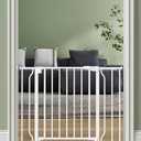 Safety Gate ,Dog Gate Indoor for Doorways & Stairs, Pressure Mounted Adjustable Pet Gate, Easy Walk Through Child Gate for Children & Pets Stroller Friendly, White
