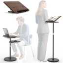 Lectern Podium Stand - Dual-Use Floor and Desktop Book Holder Stand, Height Adjustable Podium Lectern for Church, Weddings,Speech,Classroom-Black