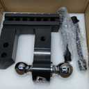 Kohree 6" Adjustable Trailer Hitch Fit 2 Inch Receiver, Dual Solid Ball 2" and 2-5/16"(12,500 LBS GTW), Drop & Rise Heavy Duty Aluminum Tow Hitch with 4 Silencer Pads & 2 Locking Hitch Pin, Black