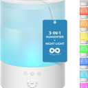 Everlasting Comfort 2.5L Top Fill Humidifiers for Bedroom, 2.5L - Quiet Easy to Fill & Clean, 24HR Runtime, Night Lights, Timer, Ultrasonic Cool Mist Humidifier, Auto Shut-Off, Essential Oil Diffuser (White)