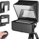 LENSGO TC7S Portable Teleprompter for Phone, One-Second Fold Mini Teleprompter with Remote Control,App Compatible with iPhone & Android for Online Teaching Vlog Live Streaming Interview