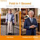 Flexi Crutch Forearm Crutches for Adults Seniors, Red Dot Award Winner, Foldable Lightweight Mobility Aid, Adjustable Height Ergonomic Handle, Non-Slip, Surgery Recovery, Full Length: 48.43" ; Folding Length: 22.44"