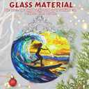 3" Stained Glass Christmas Decoration, Christmas Ornaments, Heirloom Keepsake, Gift Exchange, Gift Idea, Bauble Present - Woman Paddle