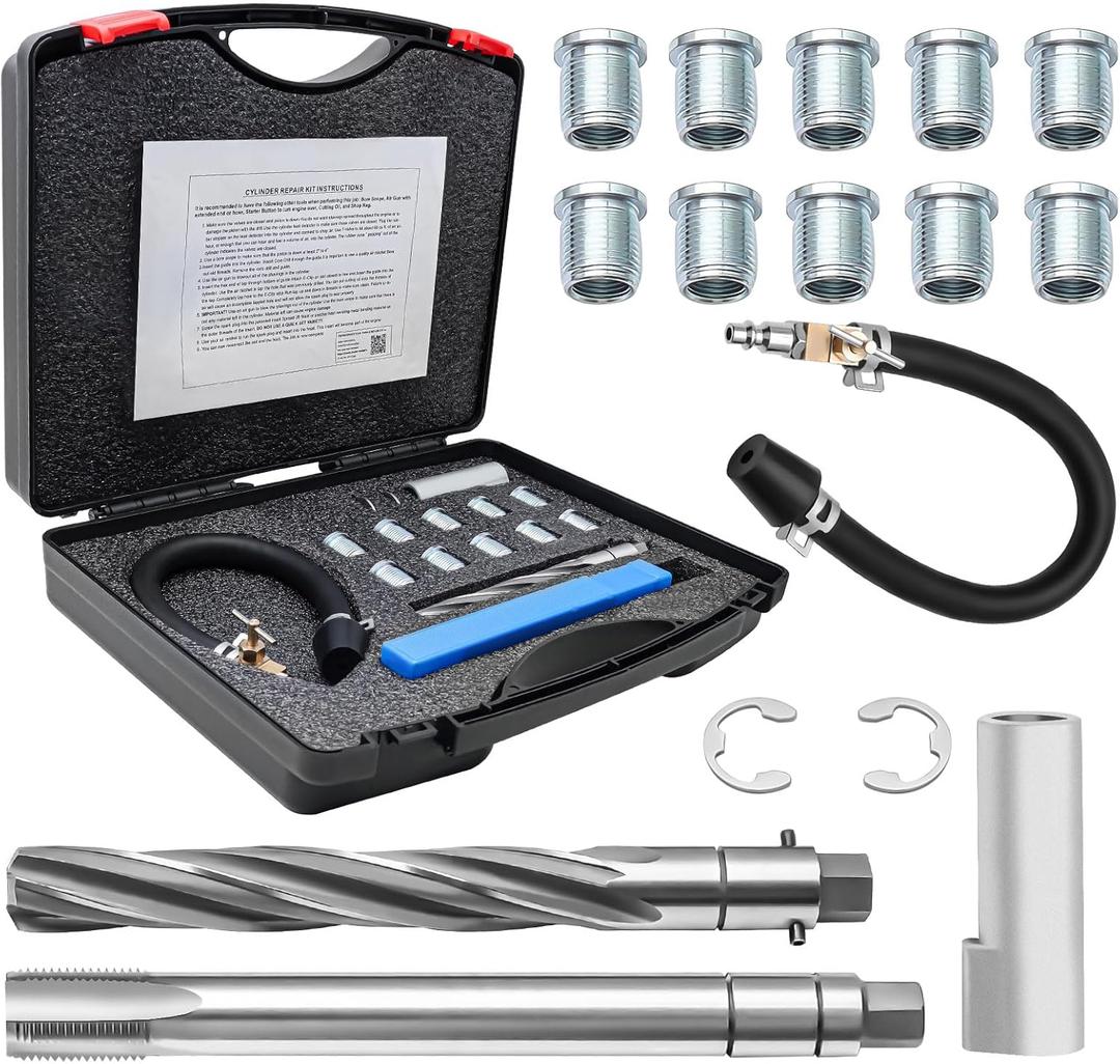 38900 Two Valve Ford Triton Tool Kit, Spark Plug Thread Repair Kit, Foolproof Repair System Spark Plug Repair Kit Compatible with Ford F150/F250/F350 E150/250 4.6L, 5.4L, 6.8V-10 Two Valve Engine