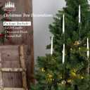 LUSHARBOR Christmas Tree Candles, 10 Pack Flameless Taper Candles for Christmas Tree Decor, Fake LED Candle Battery Operated with Remote for Xmas Wedding Home Gift with Crystal Ball Hook