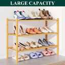 Smiry Bamboo Shoe Rack for Closet, 3 Tier Wooden Stackable Shoe Organizer, Free Standing Shoes Storage Shelf for Entryway, Front Door Entrance, Natural