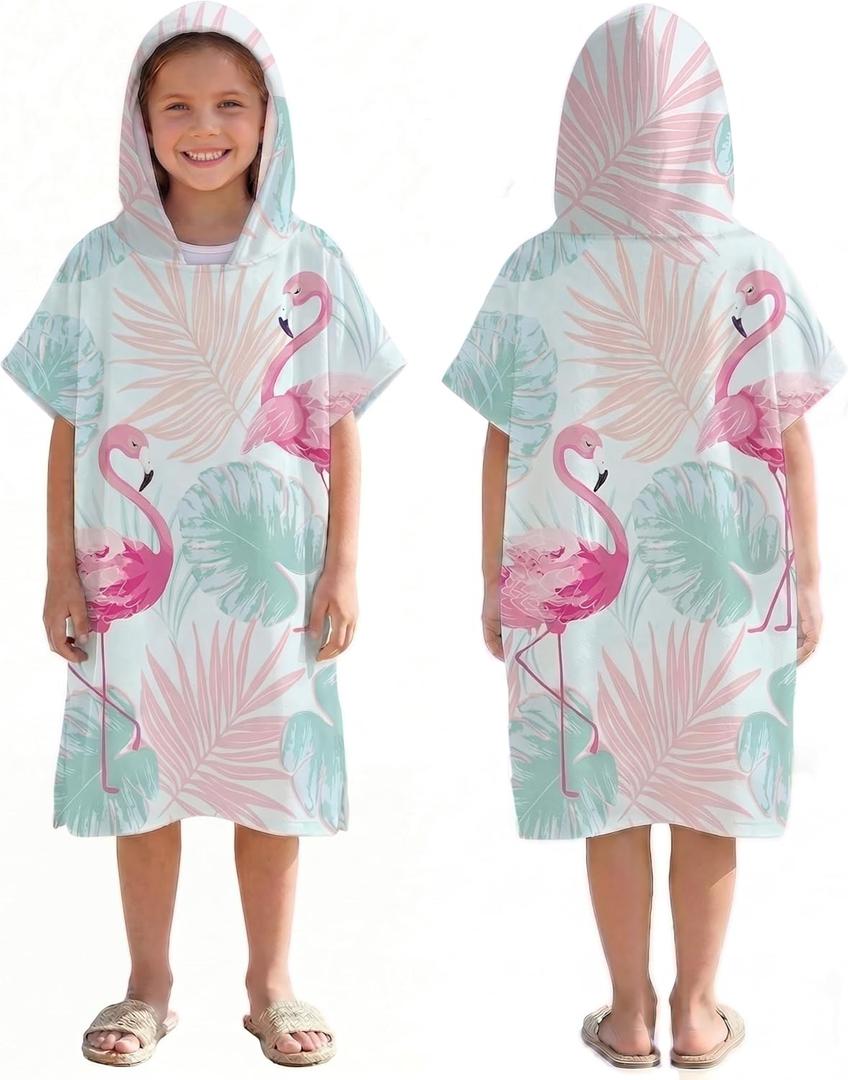 Quick Dry Surf Poncho Changing Towel Robe Hoodie for Kids,Swimming Beach Surfing Diving Home Hot Springs Bathing（Kid-S）