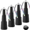 Portable Fan 4 Pack Fans for Tables,Food Fan with Flexible Goose-Neck and Soft Blades With Hanging Upside Down,Height adjustable Food Fans for Camping, Picnic, Fishing,BBQ, Parties, Outdoor,Black