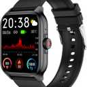 Fitness Tracker Heart Rate Blood Pressure Watch Blood Oxygen Monitor Pedometer Step Counter Activity Tracker Big Fitness Tracker for Women Men Smart Watch for Android Phones Compatible iPhone (black)