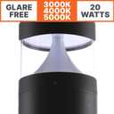 LightingLabs Led Bollard Landscape Lighting 20 Watts 40 Inch 3CCT 3000/4000/5000K 120-277V Outdoor Pathway Light Wired Ideal for Garden, Commercial and Driveway Rated IP65 ETL Listed