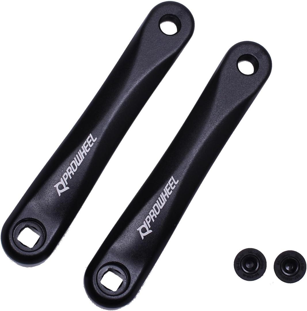PROWHEEL Ebike Crank Arm, 140MM/152MM/160MM/165MM/170MM/175MM Black Bike Crank Arm for Electric Bike,Mid Mounted Motor,Torque(1 Pair)