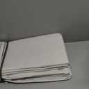 INOVADAY 100% Blackout Curtains for Bedroom, Black Out Curtains 84 Inch Long, Clip Rings Linen Blackout Drapes, Thermal Insulated Room Darkening for Living Room, 2 Panels - Beige,W50xL84