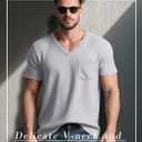 Huukeay 3 Pack Men's Big and Tall Shirts V Neck Waffle Short Sleeve Tops Workout Casual Summer Tees with Pocket