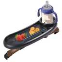 Snack Tray Compatible with Mockingbird,Nuna,Evenflo Stroller,Adjustable Stroller Snack Tray with Cup Holder and Phone Holder, Stroller Accessories Black