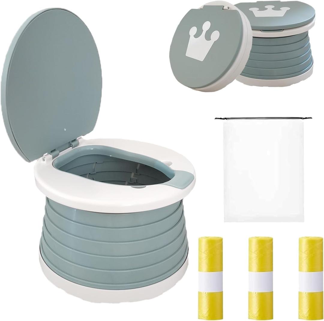 Travel Potty for Toddler, Portable and Foldable Toilet, Apply to Seat Emergency Toilet for Car, Camping, Outdoor, Indoor (grey, small) (Gray)