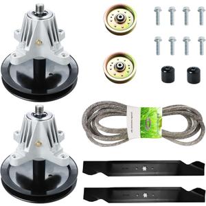 Mower Rebuild Kit for Cub Cadet 46" Deck LTX1045 LTX1046 LTX1046VT, Replaces for Spindle 618-04865, Idler Pulley 753-08171 956-04129, Blades 942-04244, 103" Belt 954-04219