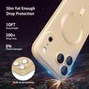 ankofave Magnetic Case for iPhone 17 Pro Max Case for Women, [Compatible with MagSafe] Matte Soft Metallic Design with Lens Protectors and 2 Screen Protectors for iPhone 17 Pro Max 6.9"-Champagne Gold