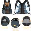 WOYYHO Pet Dog Carrier Backpack Small Dog Front Backpack Ventilated Mesh Dog Travel Back Pack with Safety Belt for Travel Hiking Cycling Outdoor Adventures (Size M: 5-9 lbs, Dark Gray)