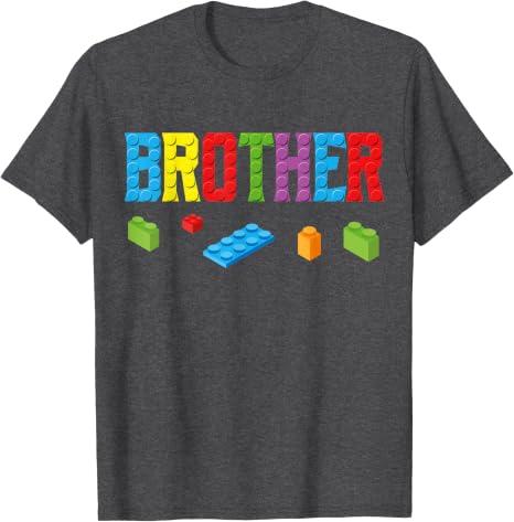Brother Master Builder Building Bricks Blocks Family Set Men T-Shirt (Gray, XXL)
