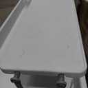 Allpop 2 Tiers Folding Ice Cooler Table with Matching Skirt, Portable Party Table with Grid Rack & Drain Hose for Patio Picnic Camping Wedding, White