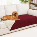 Smiry Waterproof Dog Bed Cover Pet Blanket, Soft Washable Dog Blanket for Furniture Bed Couch Sofa Reversible, Checkered (40"x80", Wine Red/Beige)
