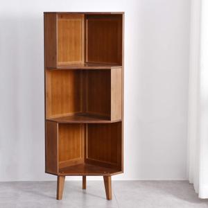 3-Shelf Industrial Corner Bookcase - A-Shaped Display Tall Bookshelf Multifunctional Storage Display Stand for Home Office & Living Room Decoration