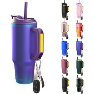 Frost Buddy Thicc Buddy - 40 oz Stainless Steel Vacuum Insulated Tumbler with Lid and Straw for Water - Travel Mug Cupholder Friendly - Gifts for Women Men Him Her (Nebula)