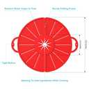 Silicone Splatter Screen for Frying Pan, Foldable Splash Guard, Multi-Use Grease Splatter Guard,Heat-Resistant Trivet Mat, 12" Non-Stick Oil Splatter Guard, Dishwasher Safe, BPA Free-red
