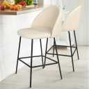 Nano 25'' Upholstered Low Back Counter Stool (Set of 2)