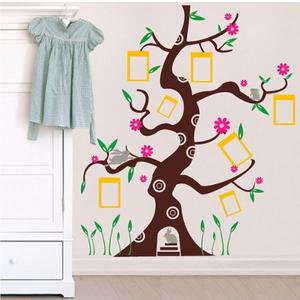 Removable Vinyl Art Wall Decals Mural for Nursery Room, Colorful Photo Tree