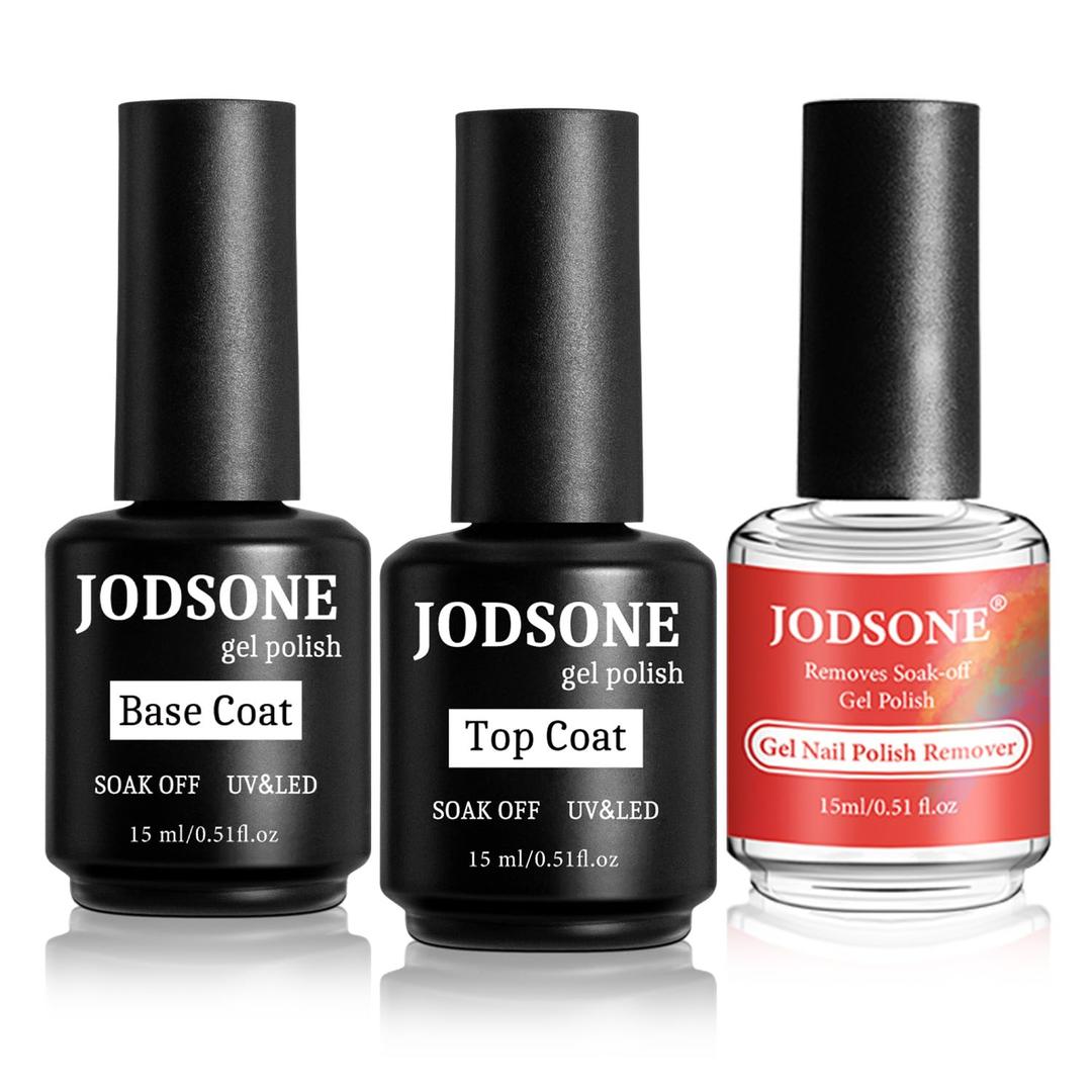 JODSONE Gel Nail Remover Quick Gel Nail Polish Remover and Base Coat Top Coat Simple Set is Suitable for Beginners to Try (15ML-BT-GR)