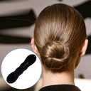 2pcs Hair Bun Updo Makers, Black Soft Hair Bun Shaper for Women, Non-Slip 2 Sizes Hair Donut Bun Lazy Curler Clip Hairstyles Accessories for Daily, Wedding