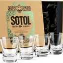Sotol and Sipping Glasses | Glassware Collection | Set of 4 | 6 oz Professional Sippers for Drinking Joven, Reposado, Anejo Sotols | Stemless Heavy Based Liquor Snifters