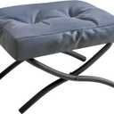 IBUYKE 11.8 H Folding Footrest Stool, Rectangle Small Foot Stool Accent Ottoman for Lazy Chair, Modern Portable Ottoman Foot Rest for Living Room Bedroom, Blue WBD020BU