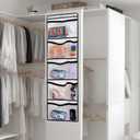 Weekly Kids Clothes Organizer for Daily Activity, Over Door Portable Kids School Clothing Storage with 3 hooks (Beige - 2 Set)