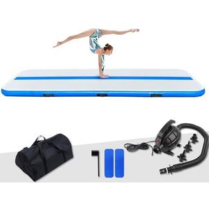 FunWater Inflatable Gymnastics Mat 10ft/13ft Tumble Track Tumbling Mat 4in Thick Gymnastic Mats for Kids with Electric Pump for Home Use/Training/Cheerleading/Gym/Yoga