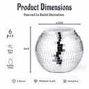 Hyonihao Disco Ball Vase,6" X 6.7" 6 Pcs,Silver Mirror