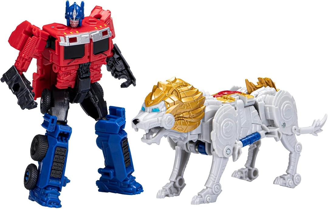 Transformers: Rise of the Beasts Movie, Beast Alliance, Beast Combiners 2-Pack Optimus Prime & Lionblade Toys, Ages 6 and Up, 5-inch, Small