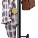 Modern Metal Coat Rack Stand, Coat Rack Freestanding with Natural Marble Base, Sturdy Heavy Duty Coat Racks with 8 Hooks, Black Coat Hall Tree Stand for Entryway, Office