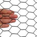 PVC Hexagonal Poultry Netting Chicken Wire 24" x25' x 1" Mesh 20GA Black