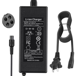 63V 4 Prong Charger for Ninebot S (Not for S-Plus) / Mini PRO/Mini lite / L8 / One A1/ One S2/ S-MAX, N3M240, GoKart Kit, Gokart PRO, 4-Pin fits for Segway Ninebot Charger