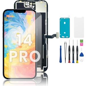EXW for iPhone 14 Pro Screen Replacement 6.1" Full HD LCD Display Digitizer, Quality Touch Screen with Repair Tools, Waterproof Seal & Protector Compatible with A2650, A2889, A2892, A2891, A2890
