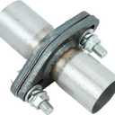 Exhaust Oval Flange QuickFix Repair Pipe Kit w/Gasket & Hardware Universal 1.75" ID 2 Bolts