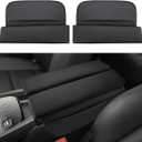 INTGET Car Center Console Armrest Cover for Nissan Rogue Accessories 2021-2026 2022 2023 2024 2025 Leather Arm Rest Box Lid Middle Console Seat Cover Protector (Black Cushion Flat, 2021-2026)