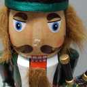 Merry Christmas Co. 14 Inch Traditional Wooden Nutcracker, Festive Holiday Tabletop Décor, Red Scottish