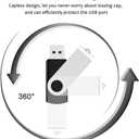2 Pack 64GB USB Flash Drive USB 2.0 Thumb Drives Jump Drive Fold Storage Memory Stick Swivel Design - Black